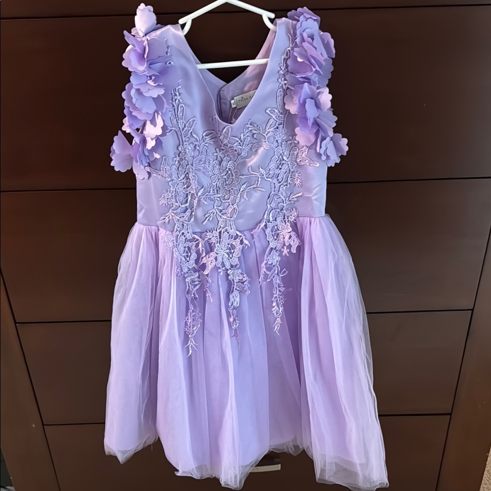Lavender Floral Embellished Dress